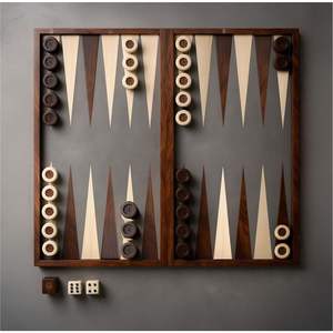 Tablero de Backgammon de Madera Grabado Estilo Antiguo, Juego Plegable Profesional de 15 Pulgadas, Artesanía Única con Corte Láser, Regalo Corporativo - Product Image 2