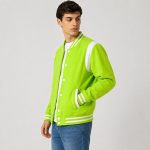 Stylish <b>Canvas</b> Varsity Jacket Offering Breathable Comfort Smooth Texture Timeless Athletic Charm Casual Street Inspired Winter - Product Image 2