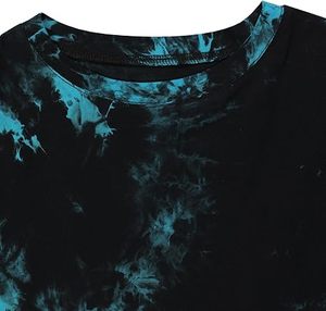 Camisetas de mujer personalizables más vendidas, teñidas con efecto tie-dye, holgadas, de corte cuadrado, transpirables, para uso exterior. - Product Image 6