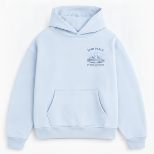Sweat à capuche oversize MIST pour homme, bleu clair uni, en molleton épais, streetwear, OEM ODM - Product Image 4