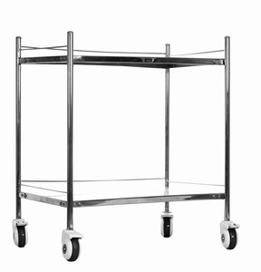 Carrito de utilidad para hospital con dos estantes y ruedas para uso médico, carrito para equipos y suministros de la India - Product Image 5
