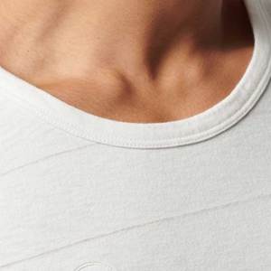 Men's <b>White</b> Sleeveless Tank <b>Top</b> O-Neck Casual Style 100% Cotton Knitted Solid Color Plain Dyed <b>Top</b> - Product Image 5