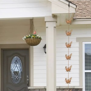 Cadena de Lluvia Metálica Económica y Resistente, con Función de Guía de Agua para Jardín, Porche, Balcón y Decoración Exterior - Product Image 2