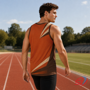 Camiseta deportiva sin mangas Custom Solar Vector para hombre, chaleco de gimnasio de secado rápido para correr - Product Image 5