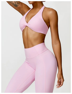 Ensemble de yoga personnalisé pour femme, soutien-gorge de sport et leggings, tenue de sport respirante et extensible pour la gym et le fitness – Vente chaude - Product Image 4