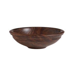 Bol sur piétement en bois naturel, bol à fruits rustique sur pied pour centre de table, décoration de comptoir de cuisine et aménagement intérieur - Product Image 1