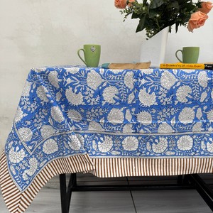 Hand Block Cotton Eco-Friendly Luxury Natural Style Floral Print Tablecloth Home Decoration Wedding Garden Party <b>Table</b> <b>Runner</b> - Product Image 3