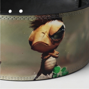 Ceinture de musculation à levier en cuir véritable 13MM 10MM, support lombaire professionnel pour entraînement de force, motif Anime - Product Image 3