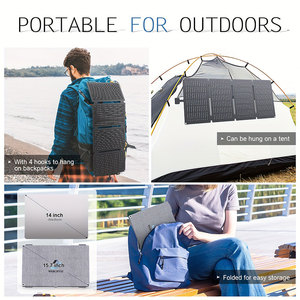 Không thấm nước 40W 100W 150W 200W di động gấp Tấm pin mặt trời có thể gập lại cắm trại Bảng điều khiển năng lượng mặt trời di động Trạm Sạc USB - Product Image 6