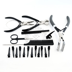Kit de herramientas de extensión de cabello humano de alta calidad, herramienta de gancho para tirar del cabello, microperlas, mini extensiones de cinta, alicates, lazo para extensiones de cabello - Product Image 1