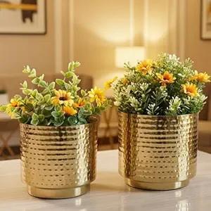 Vase de table élégant en métal pour la décoration de maison de luxe, porte-fleurs moderne pour salon et bureaux - Product Image 6