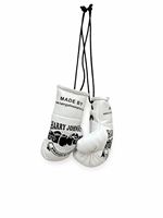 Porte-clés miniature Harry Johnson en cuir blanc avec fermeture auto-agrippante, léger, personnalisable, équipement de boxe de haute qualité pour adultes, respirant