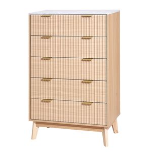 Comò Moderno Minimalista a 5 Cassetti con Dispositivo Antiribaltamento Scorrevole per Uso in Seminterrato - Product Image 1