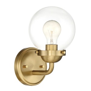 Minimalist Gold <b>Wall</b> <b>Sconce</b> Round Glass Shade Modern <b>Lighting</b> Fixture - Product Image 5
