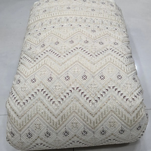 Tela de Chifón Estampada y Bordada Malty Dobby, 100% Poliéster, Transpirable, Ecológica, para Bodas, Color Personalizado, Gamuza - Product Image 1