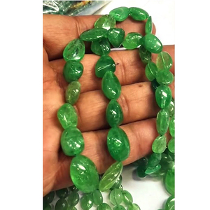 6 brins de perles de tsavorite naturelle ovales lisses de 6 mm à 12 mm, 752 carats, lot Iroc Sales, 16 pouces, perles de pierres précieuses, 527 $ US pour l'ensemble. - Product Image 2