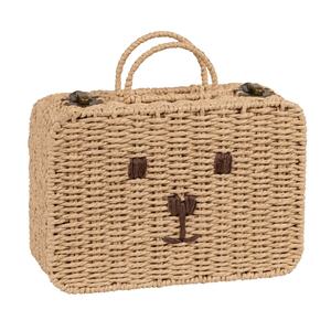 Maleta con diseño de cara de oso alegre, cesta de juguetes de fibra de papel natural tejida a mano, hermosa maleta de fibra de papel, regalo perfecto para cumpleaños de niños - Product Image 6