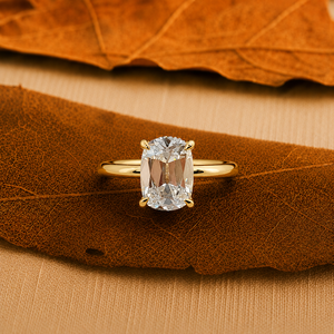 Bague de fiançailles en diamant de laboratoire taille coussin de 2 carats, or jaune massif 14K/10K, certifiée IGI, cadeau de luxe pour femme - Product Image 1