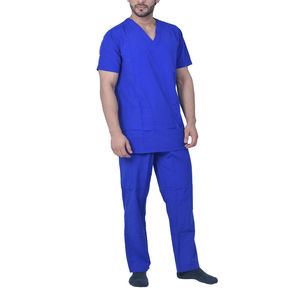 Nouvel arrivage : Ensemble de blouses médicales unisexe en Spandex/Polyester extensible, uniformes d'hôpital pour infirmières et médecins, tricoté, sans coutures, avec détection d'aiguilles - Product Image 1