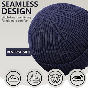 Gorros de Punto Ligeros para Uso Diario, Tejido Cómodo de Alta Calidad, 100% Acrílico, Unisex, para Actividades Invernales - Product Image 3