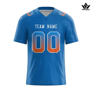 Maillot de football américain noir et rouge pour homme, col en V, manches courtes, maille sublimée respirante, numéro 18, vêtements d'équipe - Product Image 3