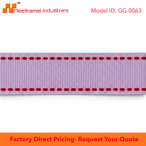 Cinta de Grosgrain de 25mm, Color Lavanda Morado con Borde Rojo, Suministro Directo de Fábrica al por Mayor, para Encuadernación de Libros, Decoración Floral de Pasteles, Estilismo de Eventos - Product Image 6