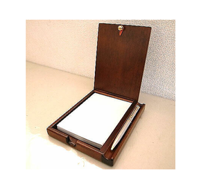 Wood Memo Pad Holder Desktop Stationery Storage And Memo Pad Holder Custom Made Logo Wood <b>Sticky</b> <b>Note</b> Holder - Product Image 3