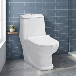 Inodoro de Cerámica Moderno de Una Pieza con Sistema de Doble Descarga y Sifón en P para Proyectos Residenciales y Comerciales - Product Image 3