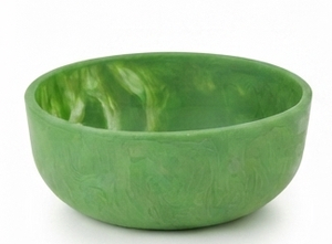 Tazón para Servir Frutas de Resina Ecológica Hecho a Mano, Pedestal Verde Marmoleado, Decoración de Alta Calidad para el Hogar - Product Image 3