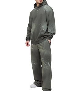 Conjunto Deportivo de Algodón para Hombre, con Capucha, Bolsillos Canguro, Puños Acanalados, Tie-Dye, Personalizable, Transpirable, Corte Regular - Product Image 3