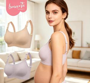Breathable Maternity <b>Nursing</b> Bra Seamless Wireless <b>Padded</b> Cotton Everyday Support Bra - Product Image 1
