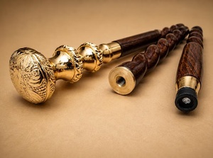 Canne de marche classique en bois sculpté avec poignée en laiton, artisanale, 36 pouces, pour la décoration intérieure - Product Image 4
