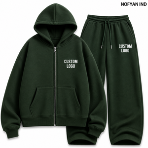 Fabricante de Conjuntos Deportivos de Felpa Francesa al por Mayor, Sudadera con Capucha y Pantalones Deportivos con Logotipo Personalizado, Proveedor de Ropa de Algodón Premium de Marca Privada OEM - Product Image 1