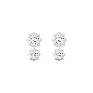 Georgian Cut Down Diamond Dangle Earrings Round Lab Grown Drop Earrings Vintage Style Round Diamond Earrings Gold Bridal Jewelry - Product Image 4