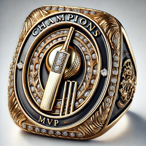 Anillo de Plata de Ley Chapado en Rodio con Circonita Cúbica AAAAA y Engaste Pavé del Campeonato de Cricket - Product Image 6
