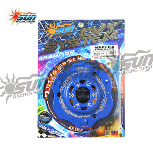 Ensemble d'embrayage en acier SUN Racing N-MAX 155 / AEROX 155, 1500 tr/min, revêtement bleu, fabrication taïwanaise, haute performance, scooter de course - Product Image 5