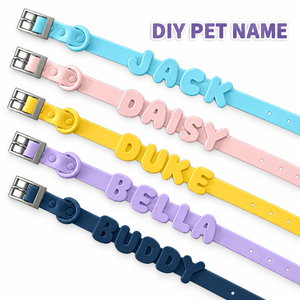 Collar Personalizado para Perro con 26 Letras, Collar de Silicona Suave con Nombre de Mascota y Correa Ajustable, Impermeable, para Perros y Gatos - Product Image 5