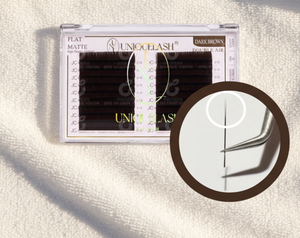 ขนตาปลอม PBT แบบแบนที่มีเอกลักษณ์ของศิลปินชาวเกาหลีที่ออกแบบมาด้วยมือสีธรรมชาติแบบทำด้วยมือความหนา0.15 0.20 8-15มม. - Product Image 6