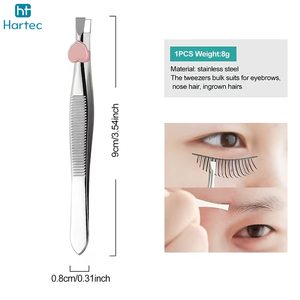 Pince à épiler ultra-précise à pointe inclinée pour sourcils, outil d'épilation des poils du visage, pince à épiler professionnelle en acier inoxydable pour poils fins - Product Image 5