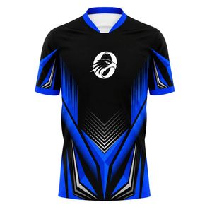 Camiseta de Fútbol Negra y Azul de Manga Corta con Tecnología de Tejido Avanzada para Deportes de Equipo y Práctica - Product Image 1