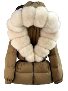 2025 janveny เสื้อโค้ทขนสัตว์แท้ผู้หญิงหรูหรา90% ฤดูหนาวแจ็คเก็ตขนเป็ดสีขาวขนสุนัขจิ้งจอกธรรมชาติขนาดใหญ่มาก - Product Image 4