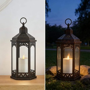 Most Selling Rustic Metal Lanterns for <b>Tea</b> <b>Light</b> and Pillar Candle Home Decor and Party Use Available at Best Price - Product Image 2