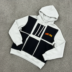 Hoodies surdimensionnés en coton épais 100 %, color block, pour homme, avec logo brodé personnalisé, respirants, collection hiver – Vente chaude - Product Image 3