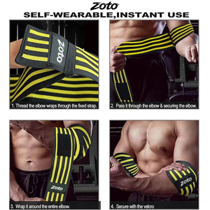 High Elasticity <b>Bench</b> Press Elbow Support Wraps Bodybuilding Arm Joint Compression Bands Wholesale Factory - Product Image 4
