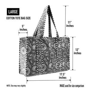 Bolso Tote de Algodón CRAFT HACKLE, Azul con Bordado Floral, Pintado a Mano, Aislado, Estilo Bohemio, con Cierre Abierto, para Todas las Temporadas - Product Image 3