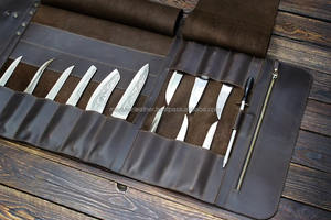 Étui de protection anti-odeur en cuir véritable pour couteaux de chef, boîte de rangement pour couteaux de cuisine, organiseur professionnel d'outils culinaires pour la cuisine - Product Image 4