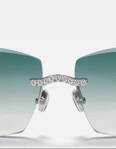 Top Selling Diamond Sunglasses Rimless Fashion <b>Eyewear</b> with Sparkling Jewelry Detail for Men and Women Available At Good Price - Product Image 5