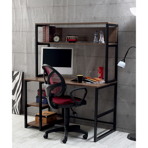 Modern Industrial 5-Tier Wood Etagere Bookcase Freestanding Living Room Furniture Home Office Storage Rack - Product Image 5