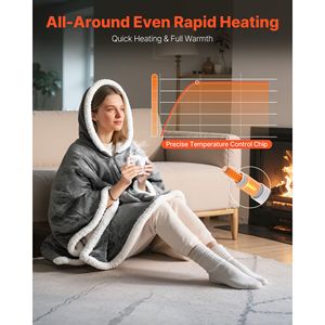 Sciarpa Elettrica Indossabile da Donna, Coperta Portatile con Cappuccio, 5 Livelli di Riscaldamento e Spegnimento Automatico 3H, Lavabile - Product Image 2