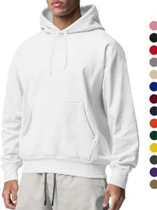 Sweat-shirt décontracté à manches longues en polyester, couleur unie, logo personnalisé, streetwear, sweat-shirt pour hommes, sweats à capuche simples, vente en gros - Product Image 4